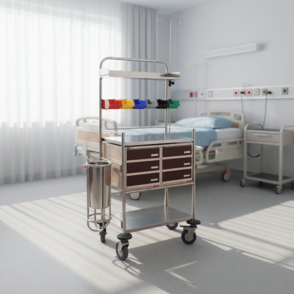 Crash Cart Delux – Stainless Steel Medical Emergency Trolley