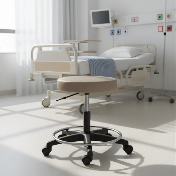 Lab Technician Stool with Foot Ring – Height Adjustable Cushioned Seat | Balaji Enterprises