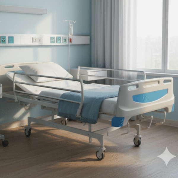Three Crank Manual Hospital Bed – Reliable and Versatile Patient Care Solution