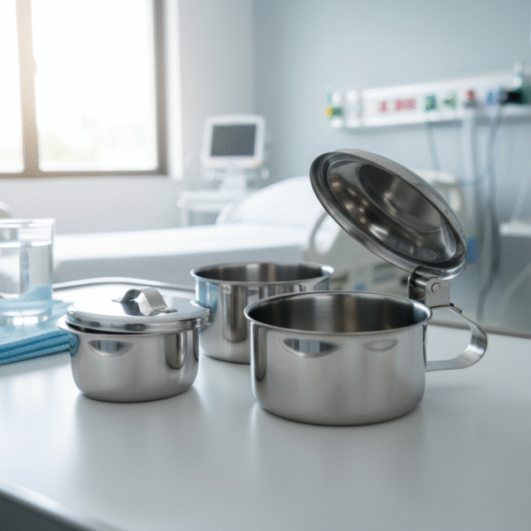 Stainless Steel Sputum Mug with Lid | Hygienic Hospital Accessory by Balaji Enterprises