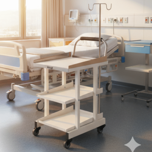 Premium E.C.G.Trolley – 3Tray Mobile Cart with SS Top by Balaji Enterprises