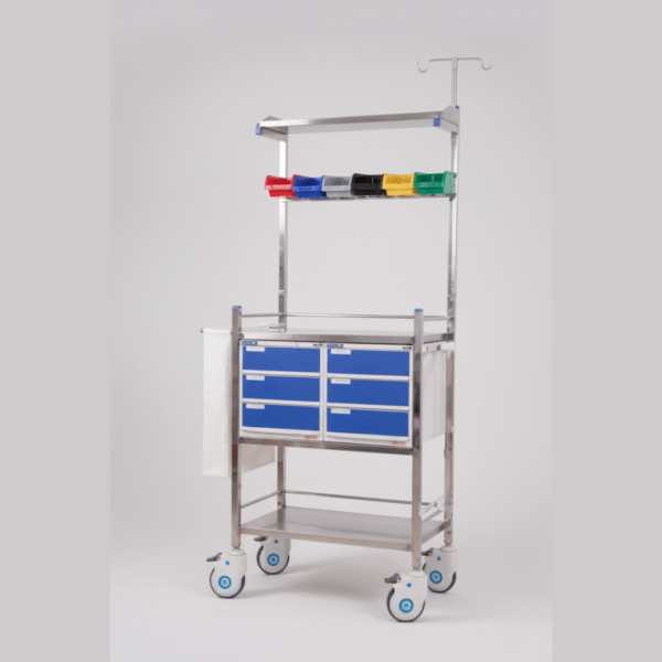 Crash Cart Delux Large – Heavy-Duty Stainless Steel Emergency Trolley